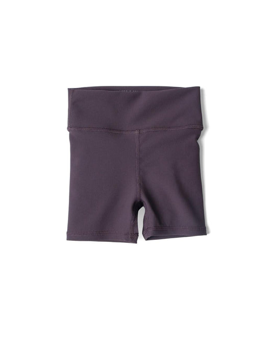 Baby Athletic Ribbed Biker Short - Plum