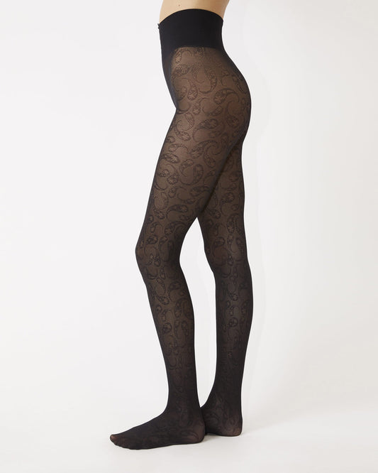Rodebier Colab Paisley Tights - Black