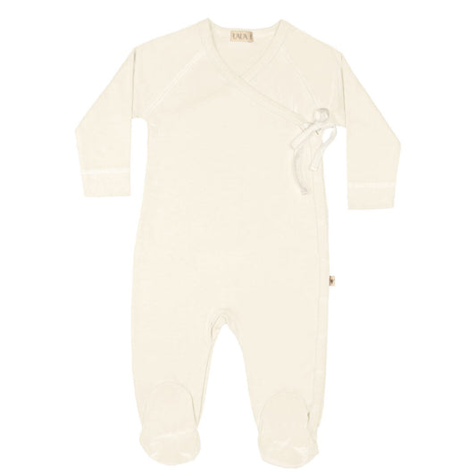 Kimono Footie w/ Bow - Crema