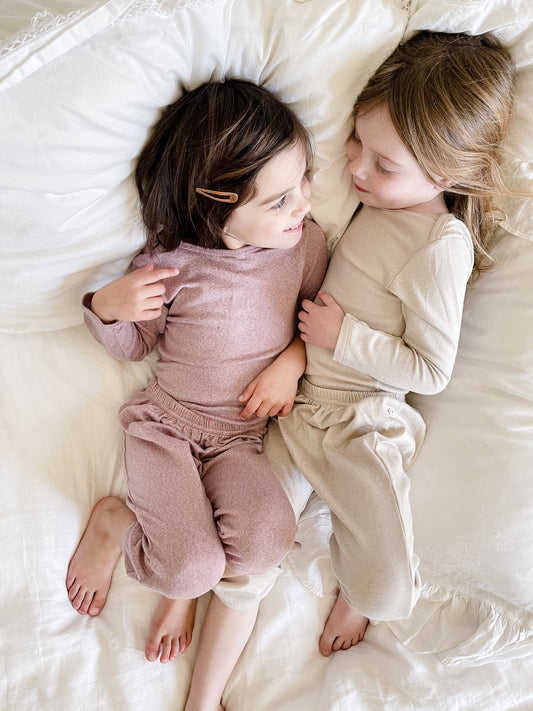 Kids Long Sleeve Cozy Tee - Oatmeal