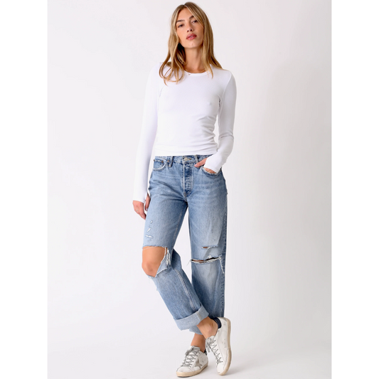 Olivia Rib Top - White