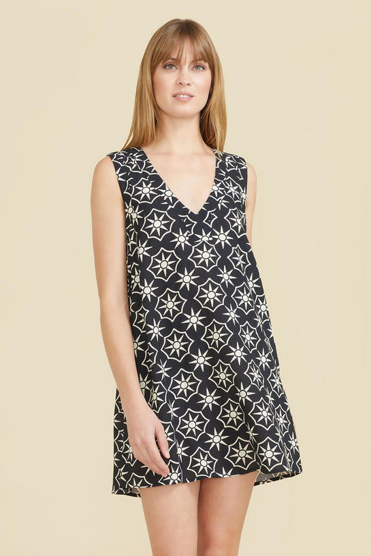 Natalia Dress - Black/Cream