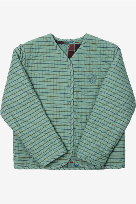 Reversible Kids Jacket - Celadon Patchwork