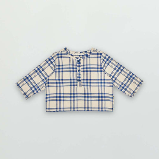Jean Baby Shirt - Blue Check