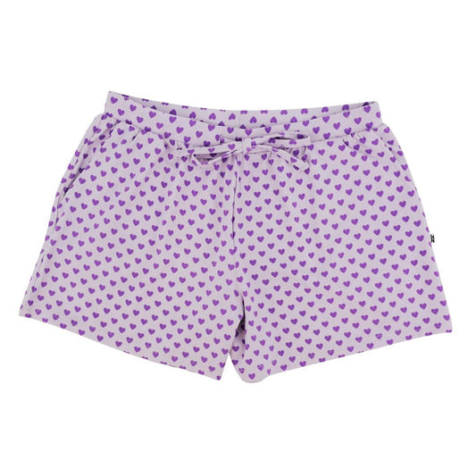 Ladies' Lounge Shorts - Purple Hearts
