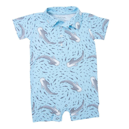 Polo Romper - Swirling Sharks