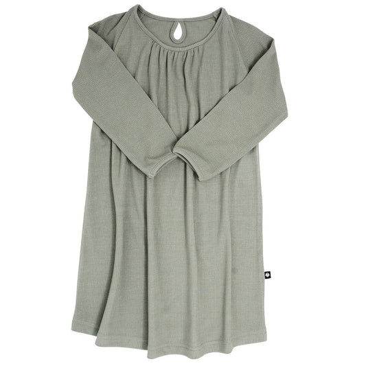 Sweetheart Dress - Olive Green Rib