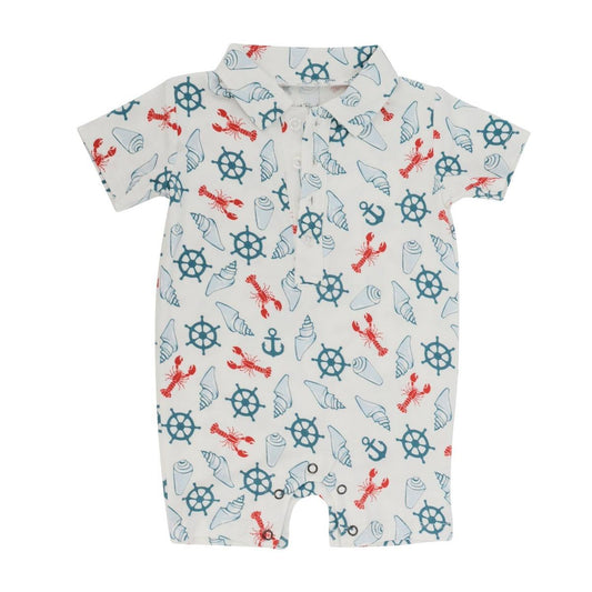 Polo Romper - Lobster