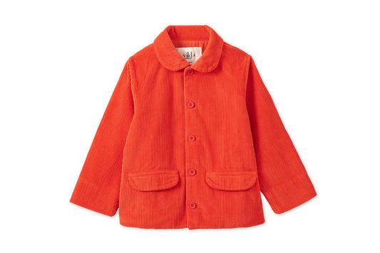 Baby Organic Corduroy Jacket - Dark Coral