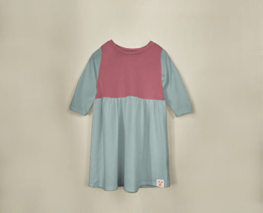 Two-Tone Organic Cotton Jersey Dress - Wilshire