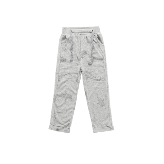 Terry Trousers - Heather Grey with Print