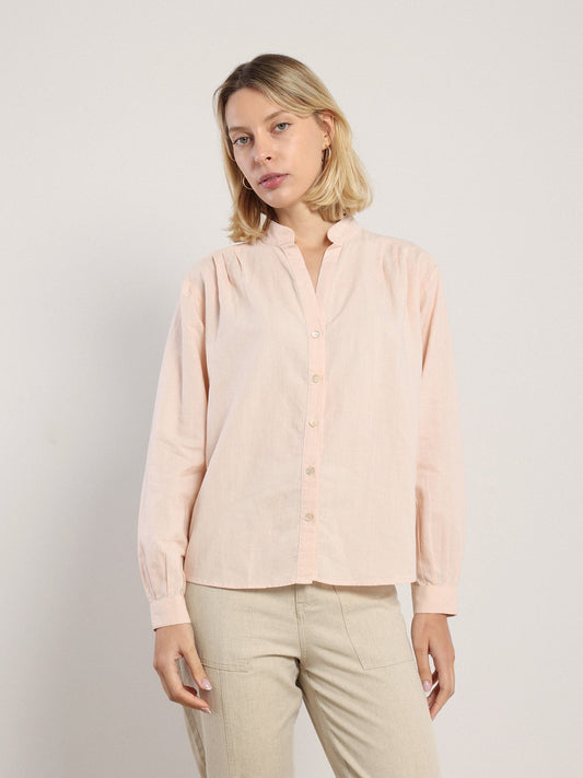 Akhen Button Up - Pale Rose