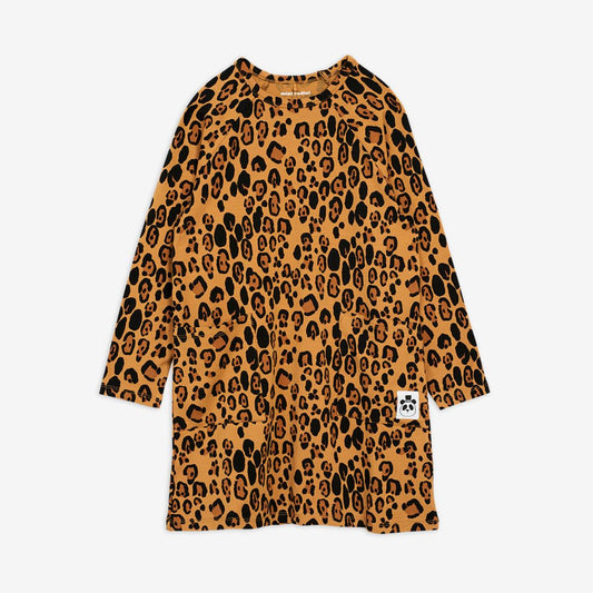 Basic Leopard Ls Dress - Beige