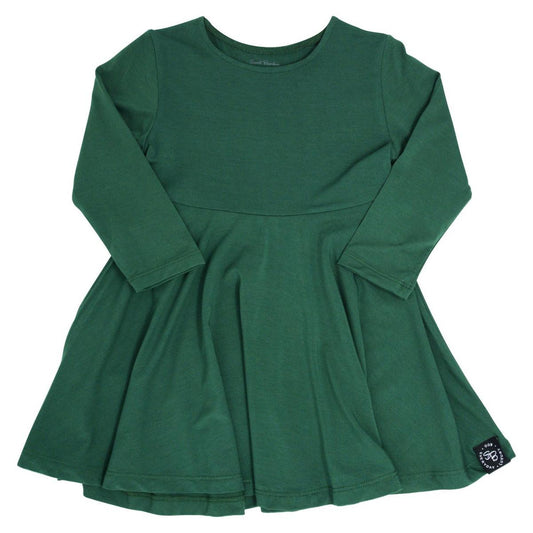 Swirly Girl Dress - Hunter Green