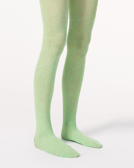 Rodebier Colab Paisley Tights - Techno Green
