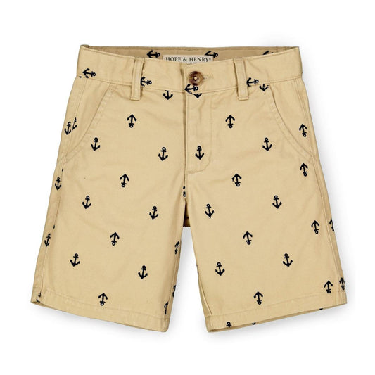 Chino Short - Khaki with Navy Anchors