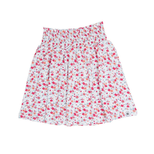 Smocked Skirt - Crimson Floral
