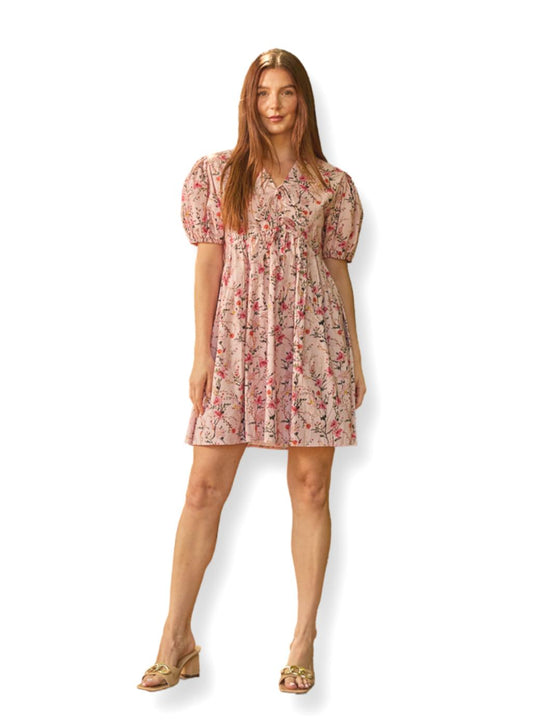 Abby Dress - Pink Florals