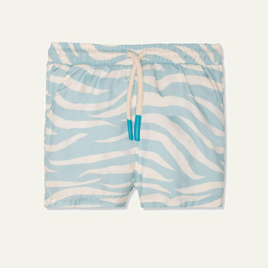 Seaqual Recycled Polyester Zebra Baby Swim Trunks - Natural/sterling Blue