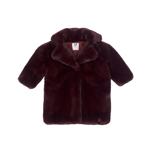 Kids Faux Fur Coat - Maroon