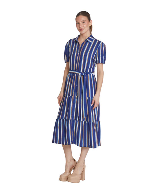 Chloe Dress - Blue Stripe