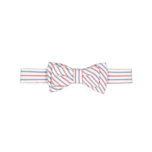 Classic Bow Tie - Red and Blue Seersucker