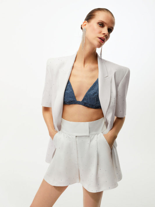 Embellished Shorts - Ecru