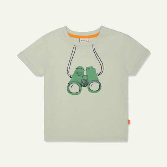 Recycled Cotton Binocular Kid T-shirt - Sea Foam/greenbriar