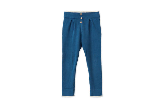 Organic Cotton Nordic Knit Trousers - Fjord Blue