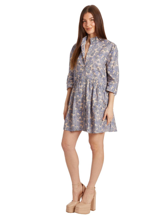 Cammie Ruffle Shirt Dress - Porto Lace