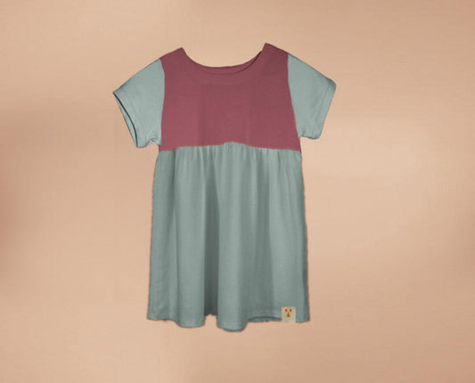 Organic Cotton Color Block Dress - Whilshire-short