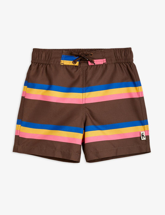 Stripe Swim Shorts - Brown
