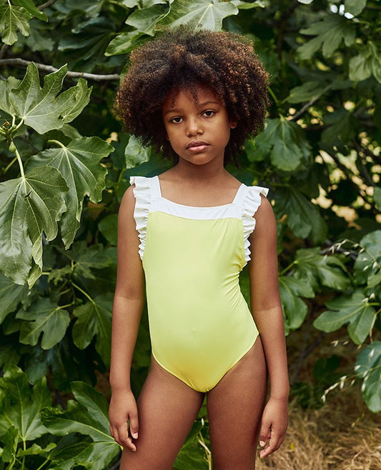 Lauren Ruffled One-Piece Swimsuit - Canary