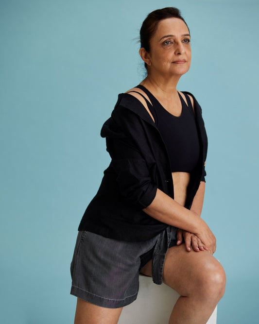 Dreamy Denim Days Shorts - Stone Grey