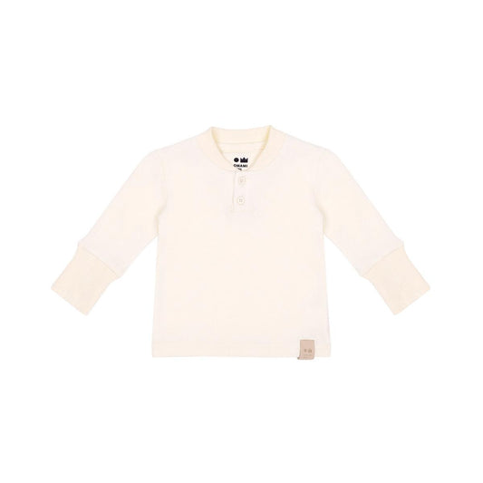 Baby Henley with Long Sleeve - Off-white