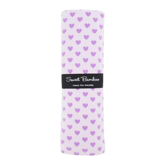 Oversized Swaddle - Purple Hearts