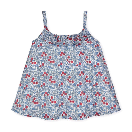 Baby Swing Tank Top - Red and Blue Ditsy Floral