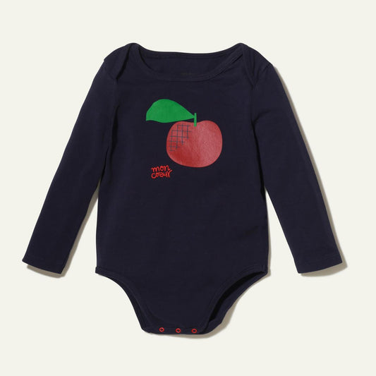 Recycled Cotton Apple Bodysuit - Blue Ribbon