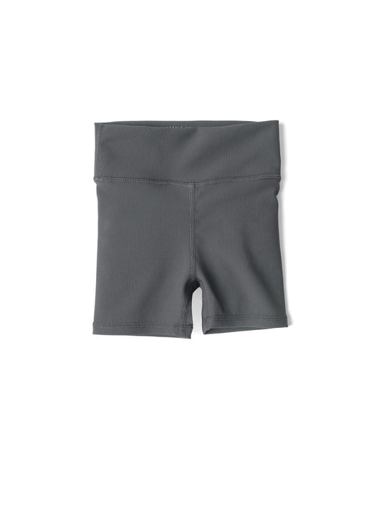 Baby Athletic Ribbed Biker Short - Grey