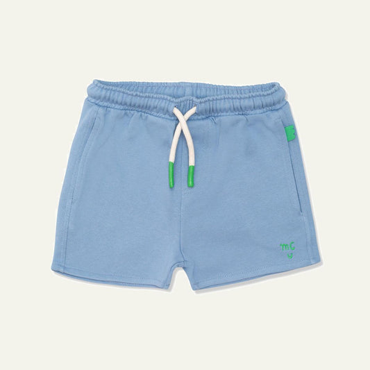 Recycled Cotton Della Blue Cropped Girl Shorts - Della Blue