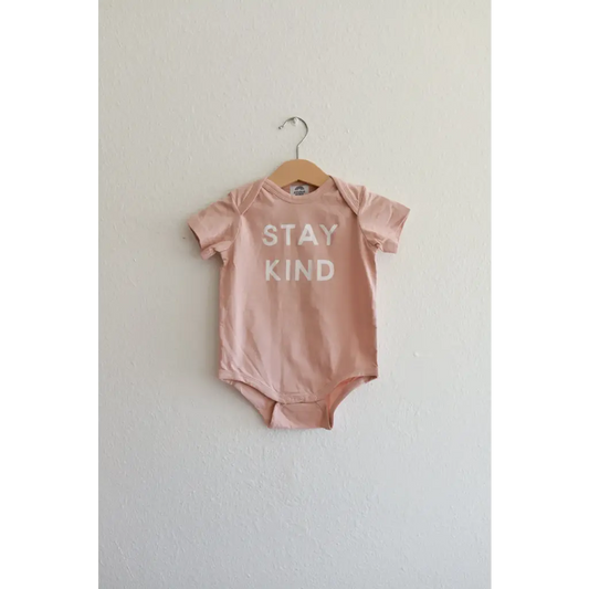 Stay Kind Organic Baby Bodysuit - Rose Dust