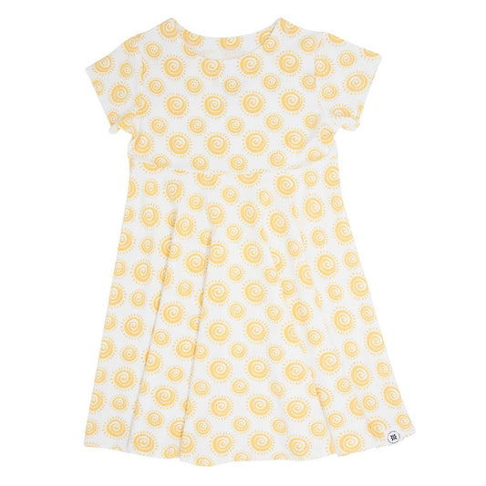 Swirly Girl Short Sleeve Dress - Sunshine