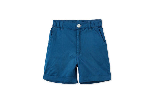 Baby Organic Cotton Woven Bermuda Shorts - Navy Blue