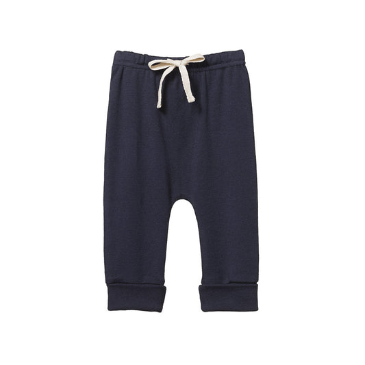 Cotton Drawstring Pants - Navy