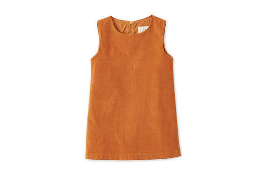 Baby Organic Cotton Velvet Dress - Raw Sienna